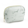 Fashion Gold Zipper Marble Makeup Cosmetic Brush Travel Case Marble PU Makeup Bag